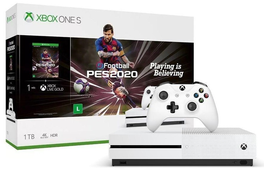 Xbox One S 1TB 1 Controle Microsoft com 1 Jogo - Live Gold 1 Mês