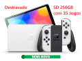 Nintendo Switch Oled Destravado ( desbloqueado ) com Cart�o Micro SD de 256GB com 35 Jogos ( semi novo )